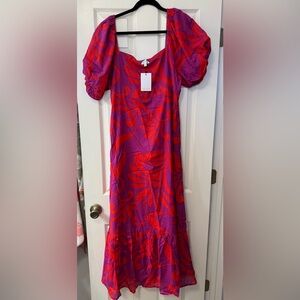Sugarlips Vibrant Long Sleeve Dress in Purple and Red